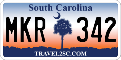 SC license plate MKR342