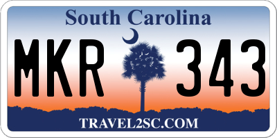 SC license plate MKR343