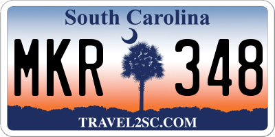 SC license plate MKR348