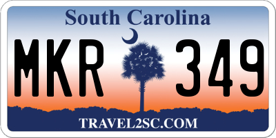 SC license plate MKR349