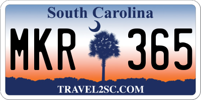 SC license plate MKR365