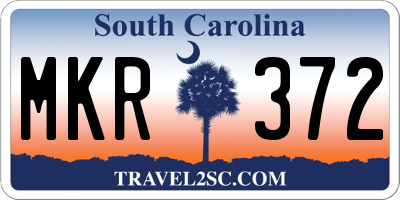 SC license plate MKR372