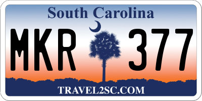 SC license plate MKR377