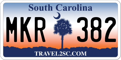SC license plate MKR382
