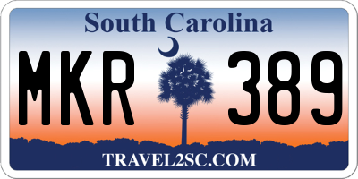 SC license plate MKR389