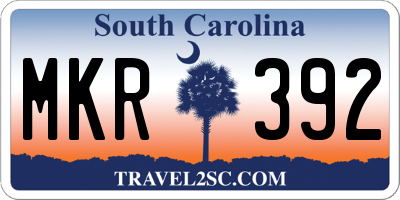 SC license plate MKR392