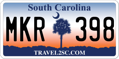 SC license plate MKR398