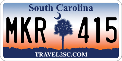 SC license plate MKR415