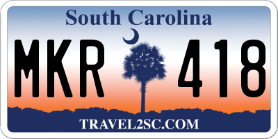 SC license plate MKR418