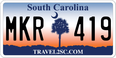 SC license plate MKR419