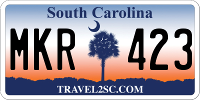 SC license plate MKR423