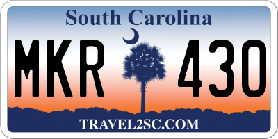 SC license plate MKR430