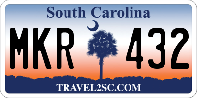 SC license plate MKR432