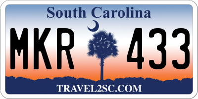 SC license plate MKR433