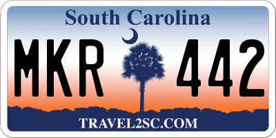 SC license plate MKR442