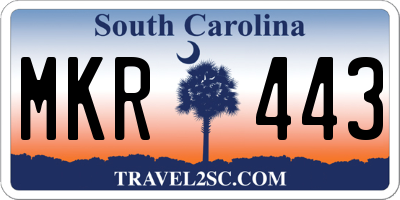 SC license plate MKR443