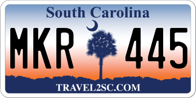 SC license plate MKR445