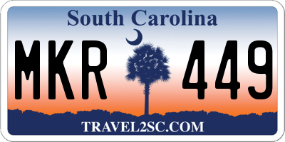 SC license plate MKR449