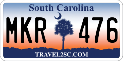 SC license plate MKR476