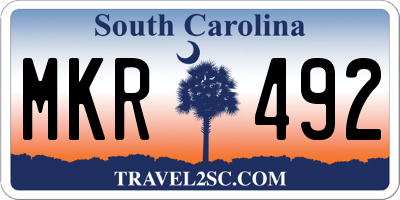SC license plate MKR492