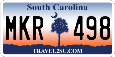 SC license plate MKR498