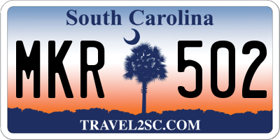 SC license plate MKR502