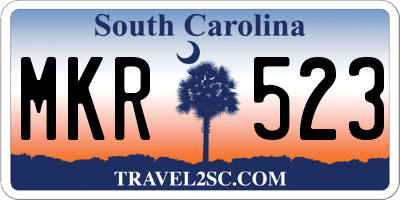 SC license plate MKR523