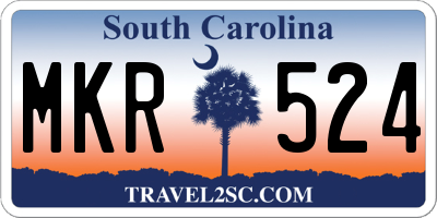 SC license plate MKR524