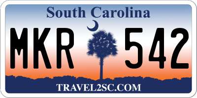 SC license plate MKR542