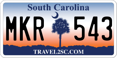 SC license plate MKR543