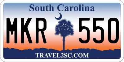 SC license plate MKR550