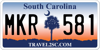 SC license plate MKR581