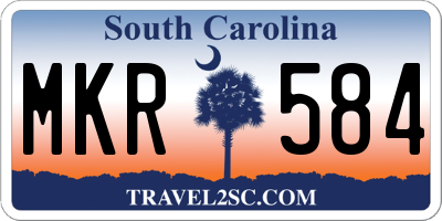 SC license plate MKR584