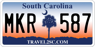 SC license plate MKR587