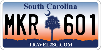 SC license plate MKR601