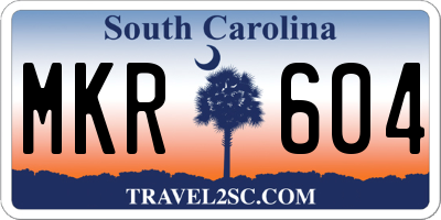 SC license plate MKR604