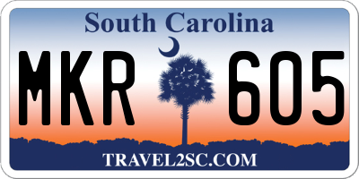 SC license plate MKR605