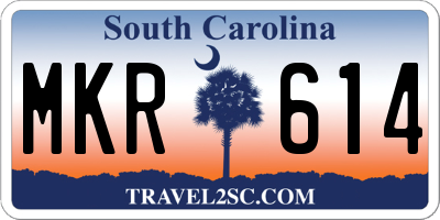 SC license plate MKR614