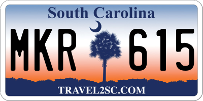 SC license plate MKR615