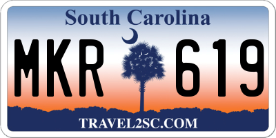 SC license plate MKR619