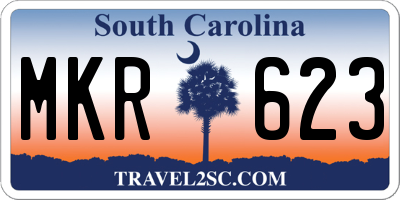 SC license plate MKR623