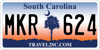 SC license plate MKR624