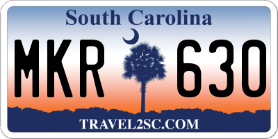 SC license plate MKR630