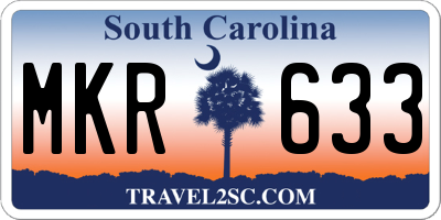SC license plate MKR633