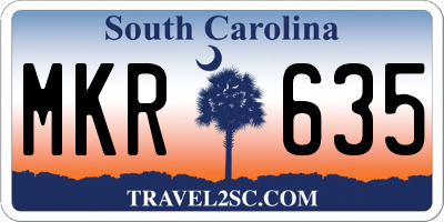 SC license plate MKR635