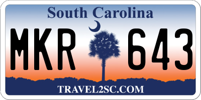 SC license plate MKR643