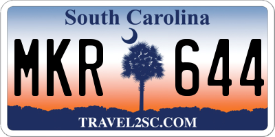 SC license plate MKR644