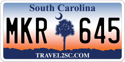 SC license plate MKR645