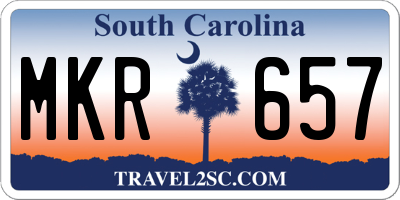 SC license plate MKR657