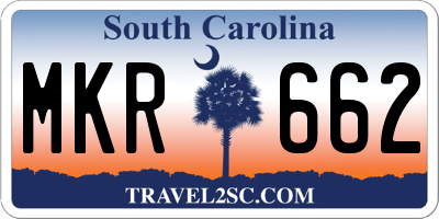 SC license plate MKR662